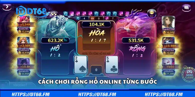 Hướng dẫn cách chơi rồng hổ online từng bước